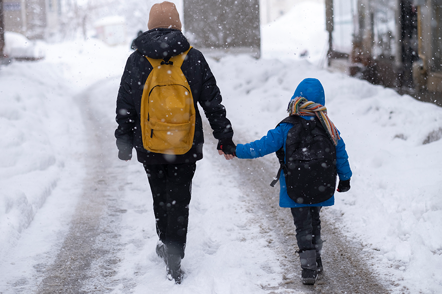 Snow Day, Winter, Elementary, Walking to School